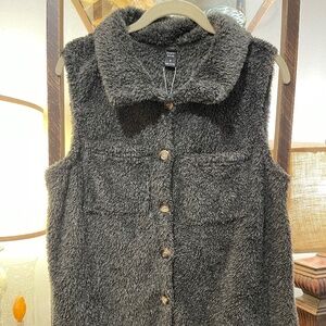 Emery  ROSE Charcoal Gray Fur Vest Size M